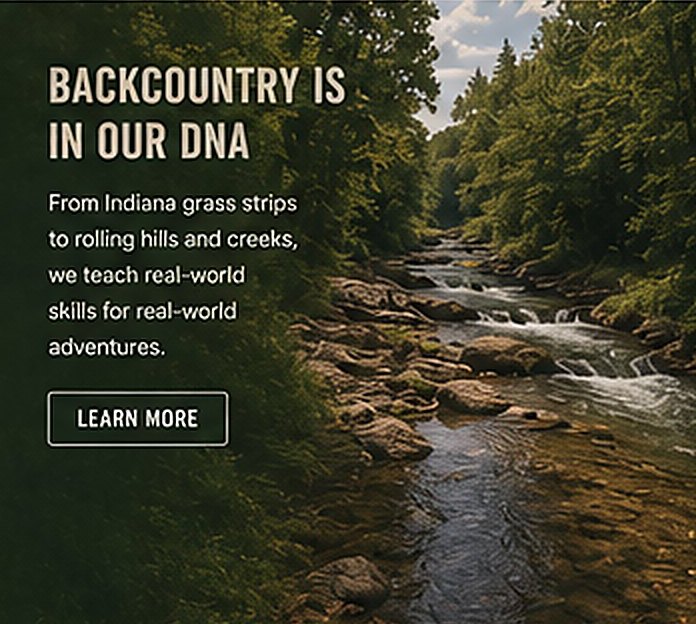Southern Indiana backcountry — creek and woods near Franklin, Indiana
